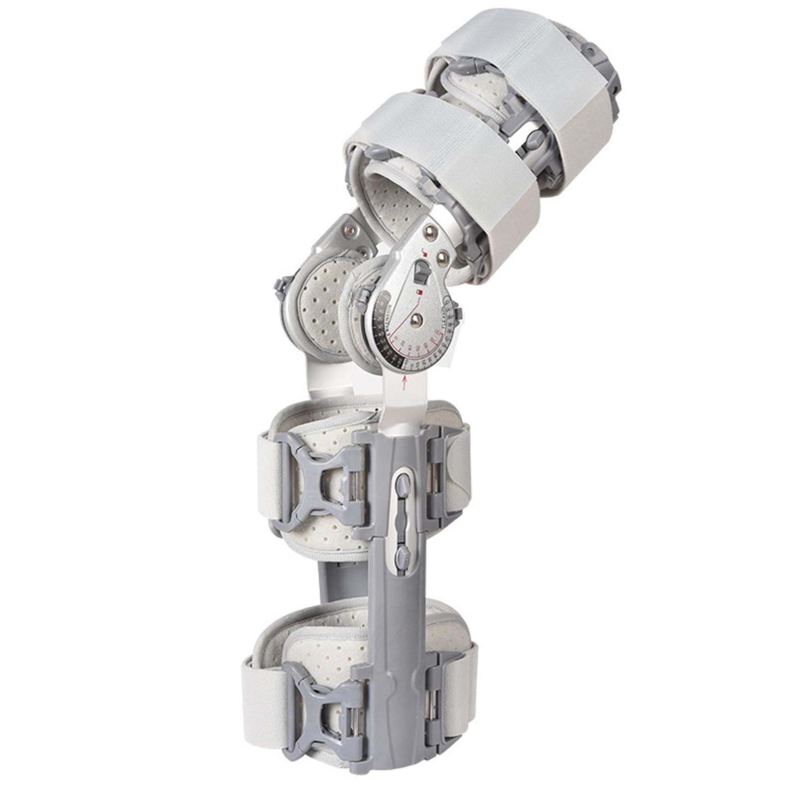 Rodillera ROM Ajustable con Bisagras, Color Gris, Rodillera Postoperatoria Unisex para Recuperación Después de Cirugía, Lesión de Ligamento Cruzado Anterior, Ligamento Cruzado Anterior y PCL