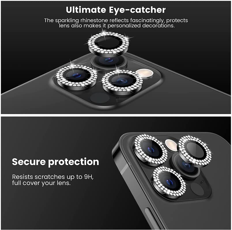 Image of for iPhone 13 Camera Lens Protector & iPhone 13 Mini Camera Lens Protector Tempered Glass, Aluminum Alloy 3D Lens Ring Cover [Night shooting mode] Camera Cover Case Friendly (2 Pack, Red Diamond)