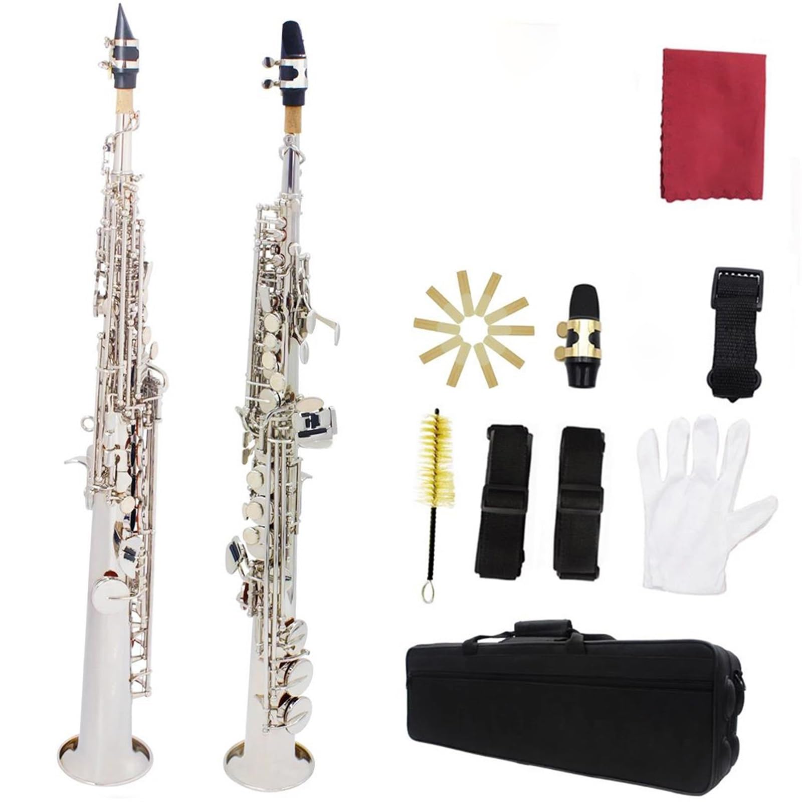 Saksofony Saksofon sopranowy Bb Instrumenty dęte blaszane(Silver)