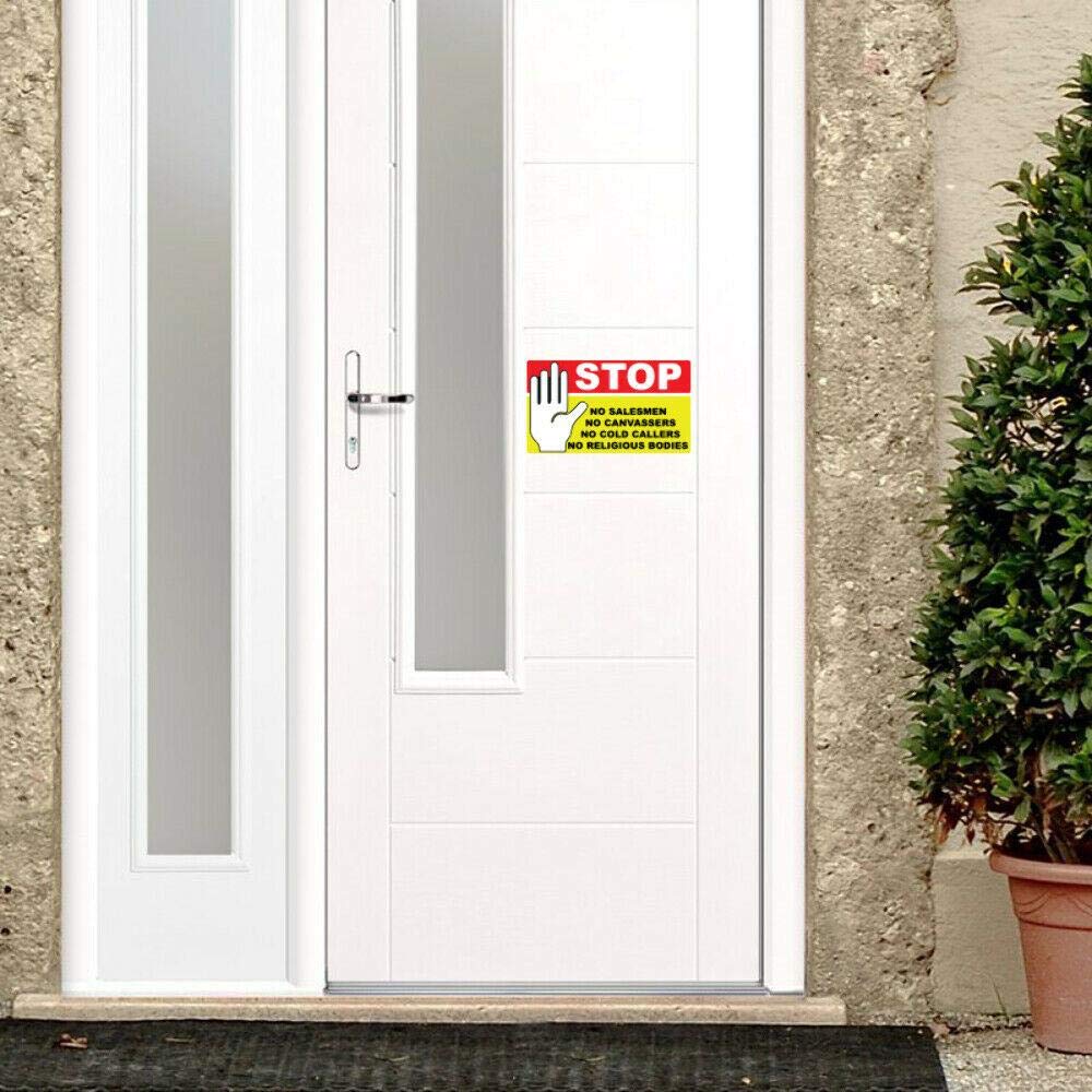 2 X 10 Cm Avviso Di Non Chiamare A Freddo Adesivi In Vinile - Chiamanti Porta D'ingresso Segnale Addetti Alle Vendite Non Bussare Attenzione Lasciare Stop Adesivo Regalo #79813 - Italia - Foto 5