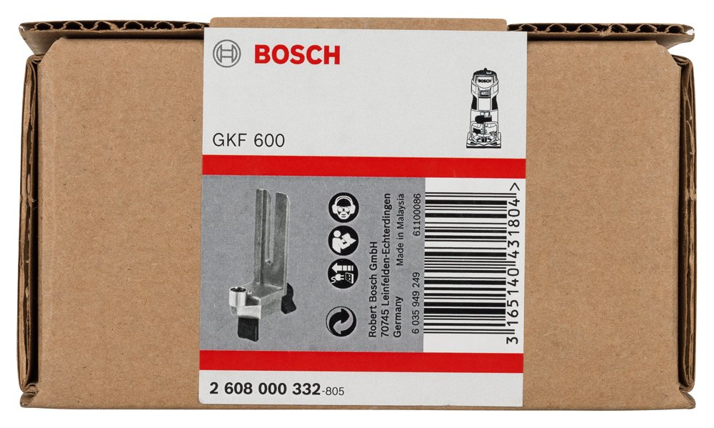 Bosch 1x Guía Auxiliar (Accesorio para fresador Affleureuse Bosch GKF 18V-8, GLF 18V-8, GKF 600, GLF 55-6)
