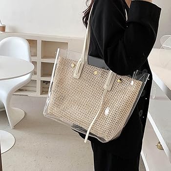 Amazon | トートバッグ ストローバッグ 透明 ビニール 痛バッグ