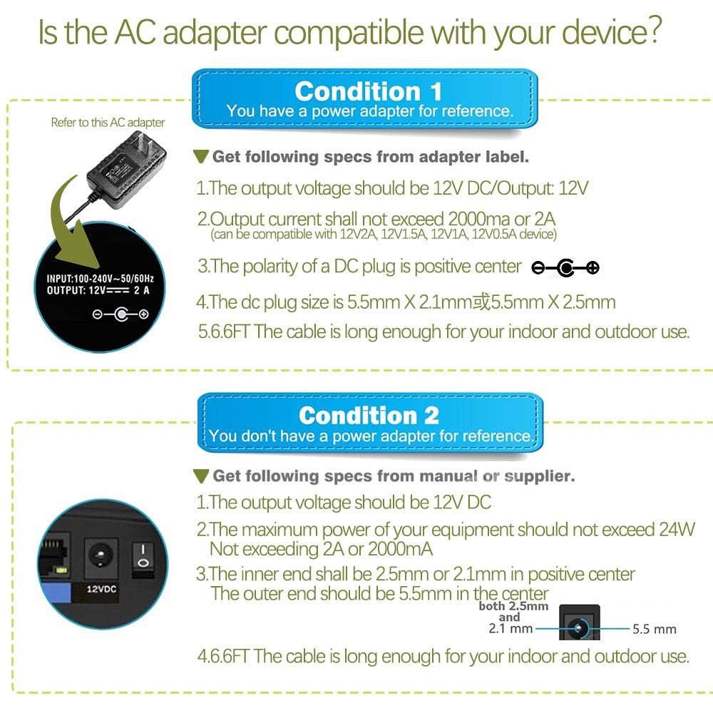 Adattatore da 12 V per giradischi Audio Technica, cavo di alimentazione per Audio-Technica AT-LP60X AT-LP60X-BK AT-LP60X-BW AT-LP60XBT-RD AT-LP120XUSB-BK Direct-Drive Giradischi Giradischi Adattatore