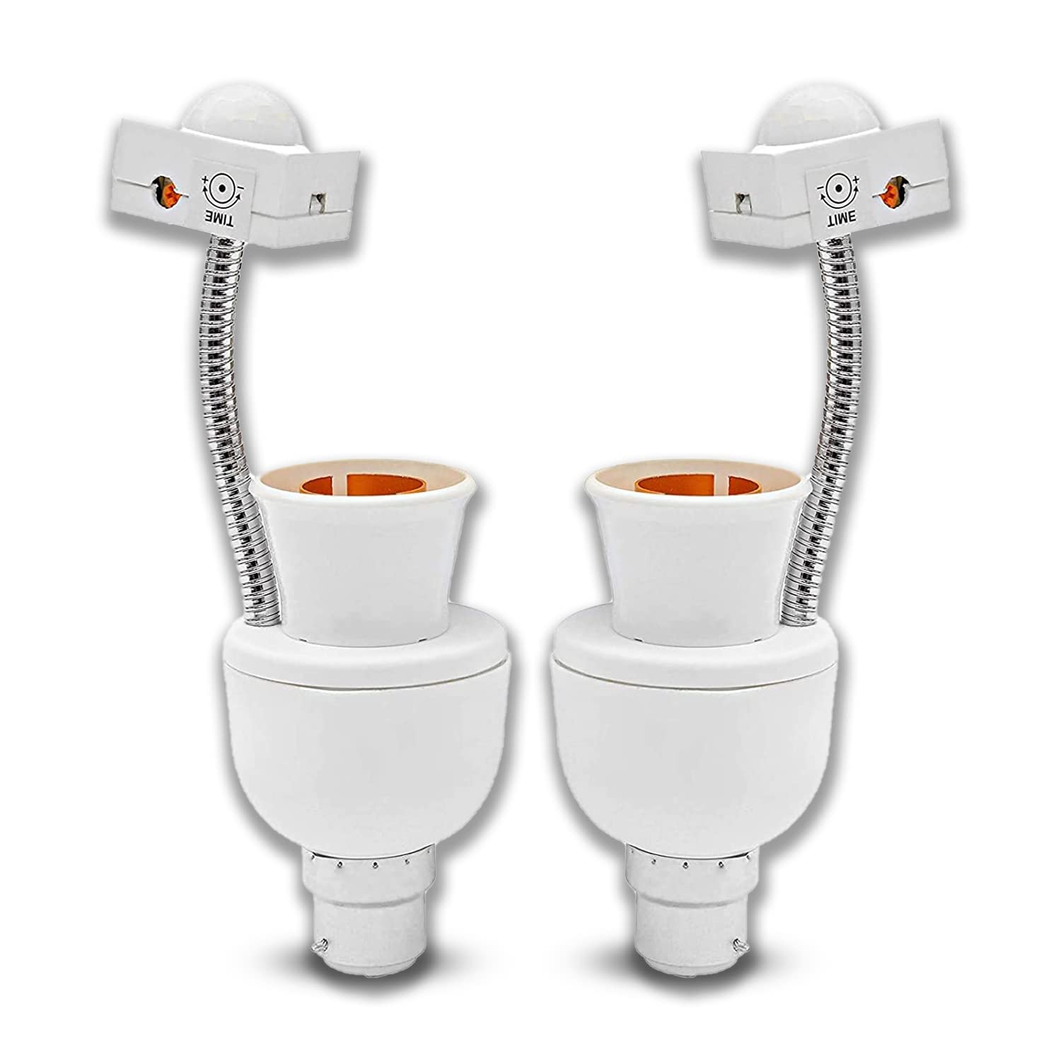 Hosper Automatic Smart B22D Bulb Motion Sensor Led Light Bulb Holder, Auto Turn On And Off|Smart Lighting For Home|Electricity Saver|Home Improvement Smart Light | Pack Of 2