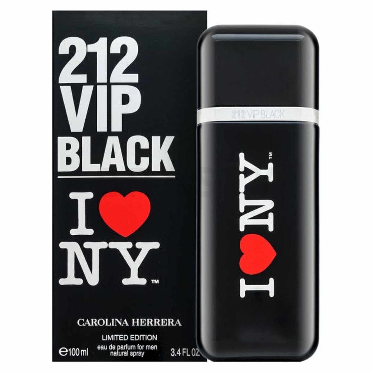 212 Vip Black I Love Ny Edition Eau De Parfum Spray for Men, 3.4 Ounce