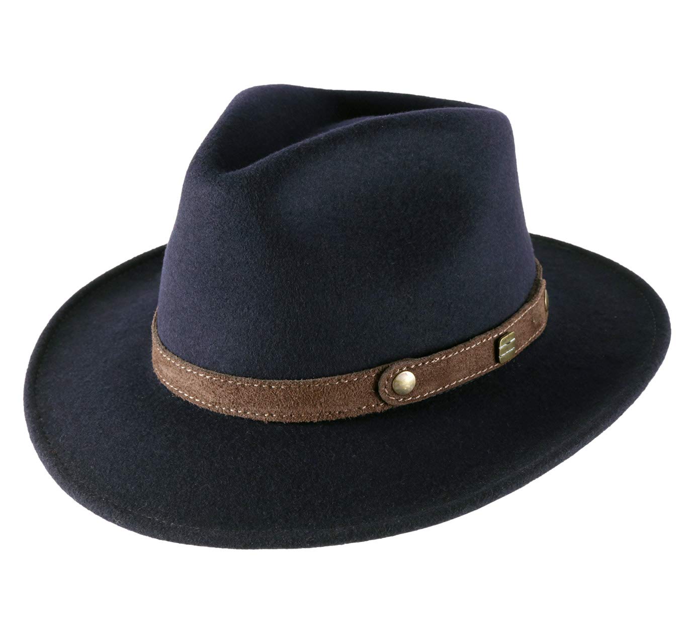 Classic Italy Unisex Marine - Fedora Hat Wool Felt Packable Water Repellent Classic Traveller Ii - Size 59 Cm