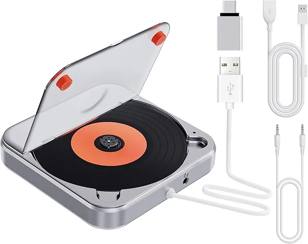 Portable CD Player for Car with USB/AUX Port,CENXINY External CD Player Compatible with Car Radio,Universal for Vehicle,with 1 M AUX Cable/1.5 M USB Extension Cable/Adapter(A to C)