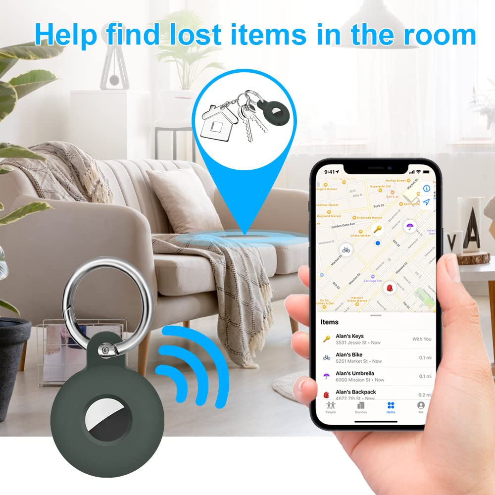 Ainiv Llavero para AirTag, 1 Pieza Llaveros para AirTag Funda Protectora de Silicona, Localizador Keychain Portátil Antipérdida, Protectora Funda Mascotas y Mochilas — view 51