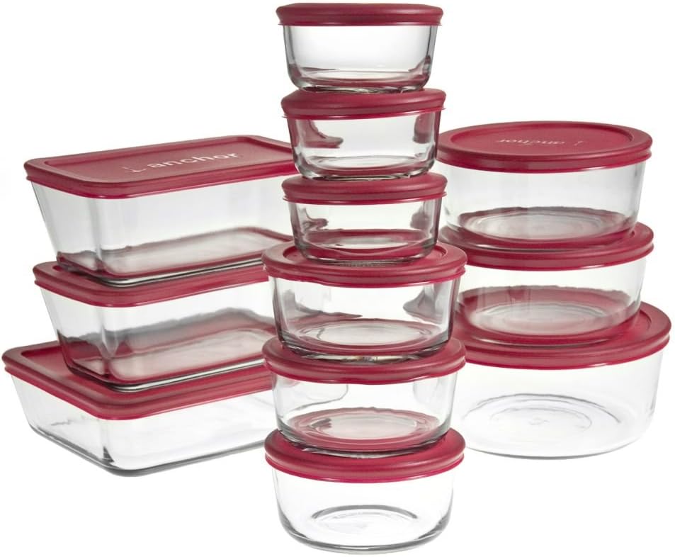24pc Anchor Hocking Glass Food Storage Container Set BPA