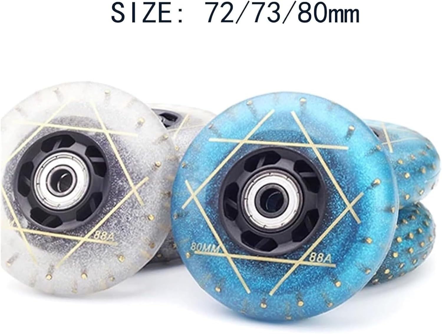 Inline Skate Wheels with Bearings ABEC-9 Intended for Wheel Replacement with Spark Stone Luminous Inline Wheels