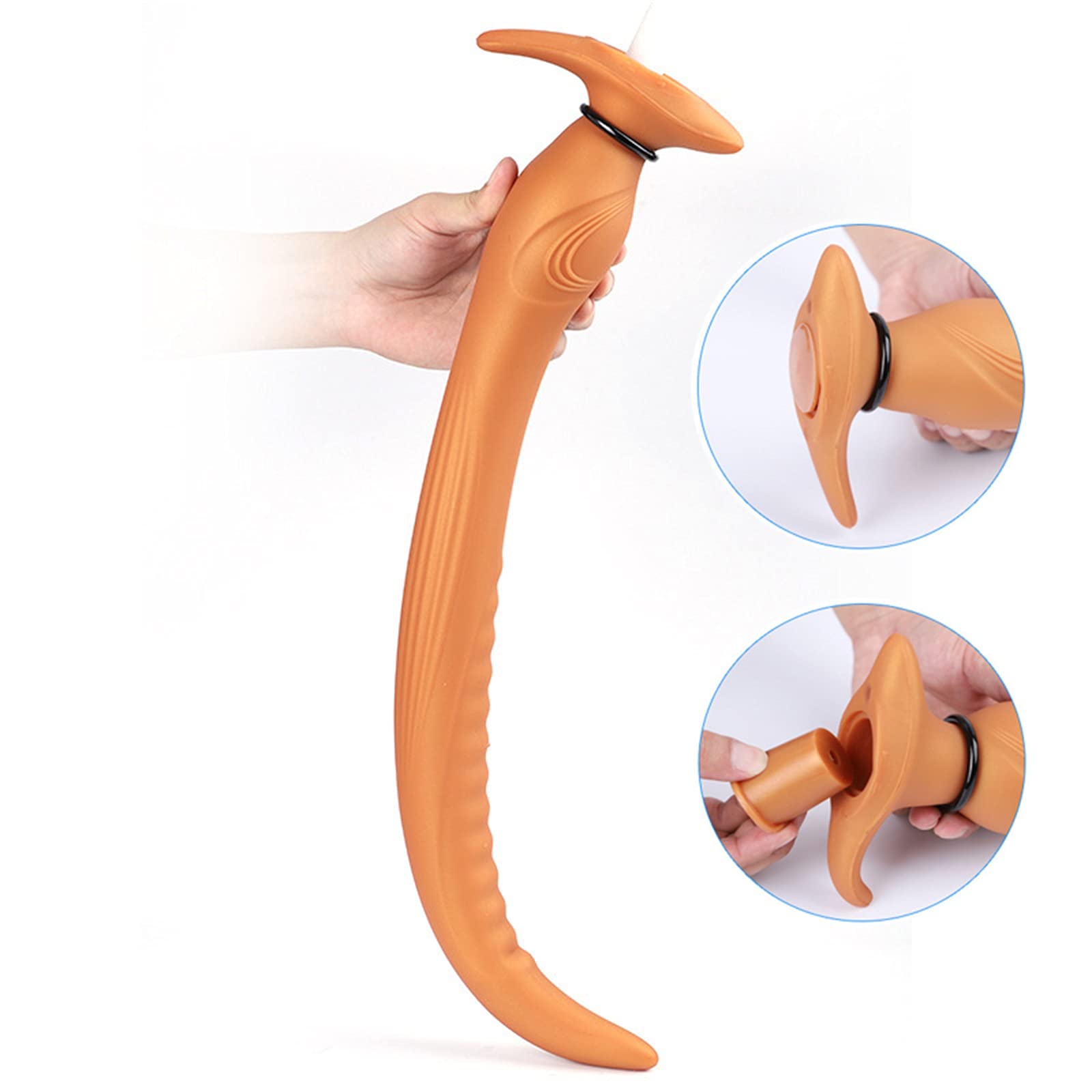 Analplug Aufblasbar Groß Super Lange Anal Plug Riesen Dildo Flüssiges Kieselgel Butt Plug Prostata Massagegerät Anus Dilatator Vaginaler Stimulator Für Männer Und Frauen Masturbator,Schwarz hohl,M