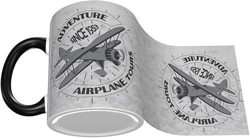 Miniatura 3 de Taza de café vintage con letras de avión, tazas de café de cerámica con asa, tazas de té, tazas para café, tazas para bebidas, regalos para mujeres