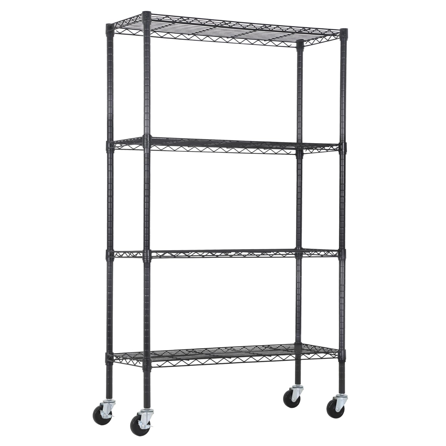 PayLessHere | 4-Tier Wire Shelf | 36"x14"x62" | Black | Adjustable Racks | Heavy-Duty Storage Shelves, Holds Upto 1400 lbs | Rust-Resistant, No-Tool