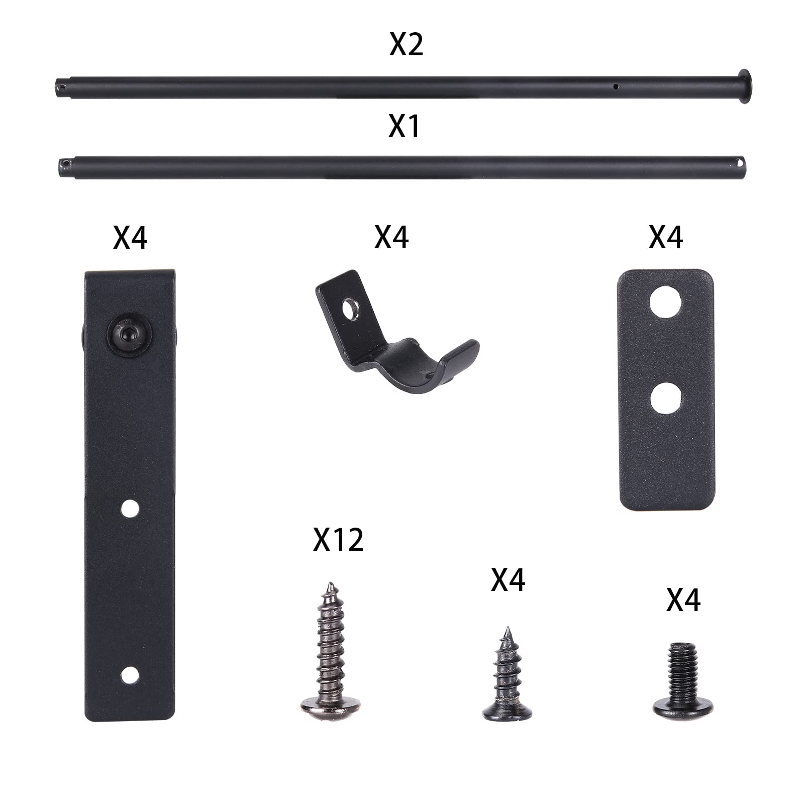 120CM/4FT Quincaillerie Kit de Rail pour Porte Coulissante,Mini Rail de Porte de Grange Coulissante,Ensemble Hardware kit pour Porte Suspendue,Armoire de Rangement,Meubles TV,Placards