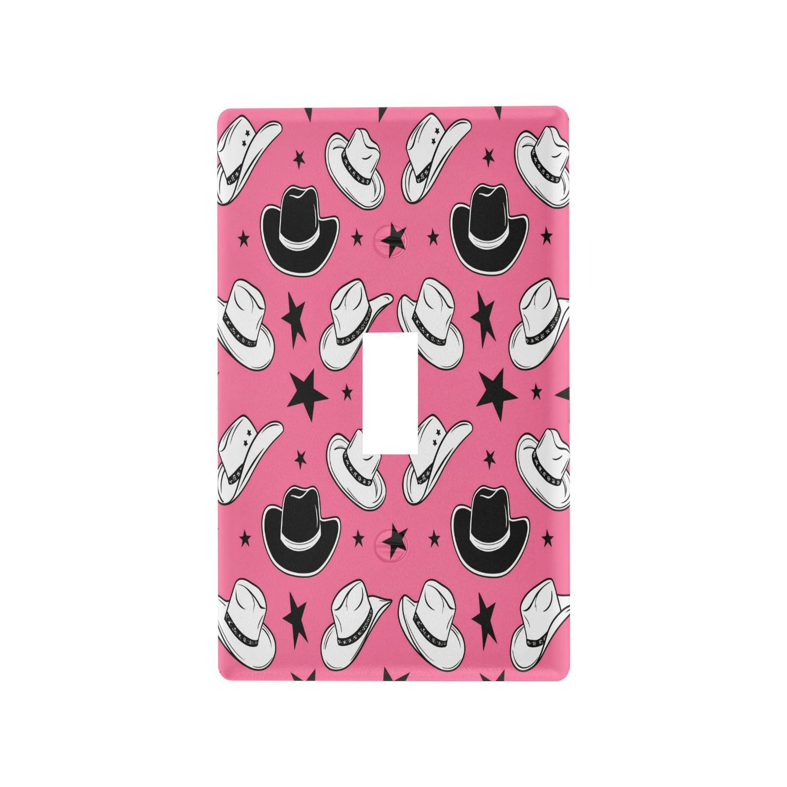 BOESI Graffiti Cowboy Hat and Star Light Switch Cover Trim, Switch Panel Trim, Receptacle Cover, Double Receptacle Receptacle Cover, 4.53 * 2.76 inches