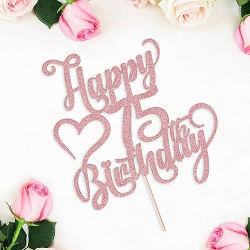 Miniatura 66 de Decoración para tarta de cumpleaños número 15 con purpurina dorada – 15 aniversario/cumpleaños – Hello 15, Cheers to 15 años, 15 & Fabulous Cake