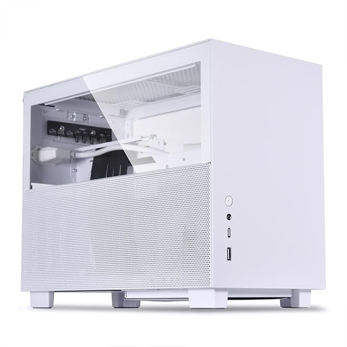 Lian Li Q58W3 Mini Computer CaseI Gaming CabinetI PC Cabinet I Chassis with PCIe 3.0 Riser Cable I Supports Mini-ITX – White (G99.Q58W3.in) at Rs. 12879