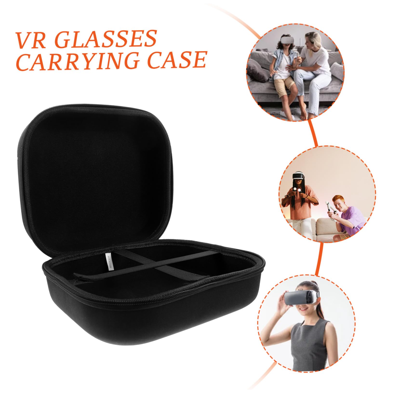 Hemobllo Custodia per Occhiali Vr Cerniera in Materiale Eva Nero, Protezione Durevole per Viaggio e Uso Quotidiano, Compatibile con Visori Vr Modello Neo3 e Modello 2