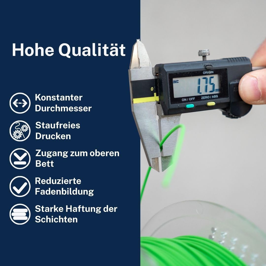 AzureFilm PETG Hyper Speed Refill Filament 1,75 mm, 10 kg (10x1 kg), stark & langlebig, feuchtigkeitsbeständig, für Hochgeschwindigkeits-3D-Druck, inkl. 2 gratis Spulen (Schwarz)