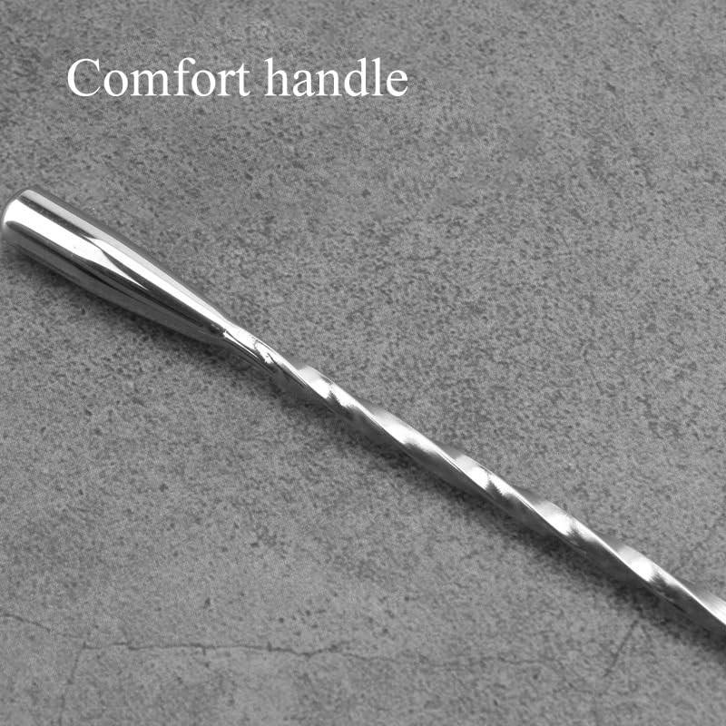 Cucchiai Da Cocktail In Acciaio Inox - 2 Pezzi Lunghi 30cm, Per Mescolare Drink, Caffè, Bar E Casa - Foto 12