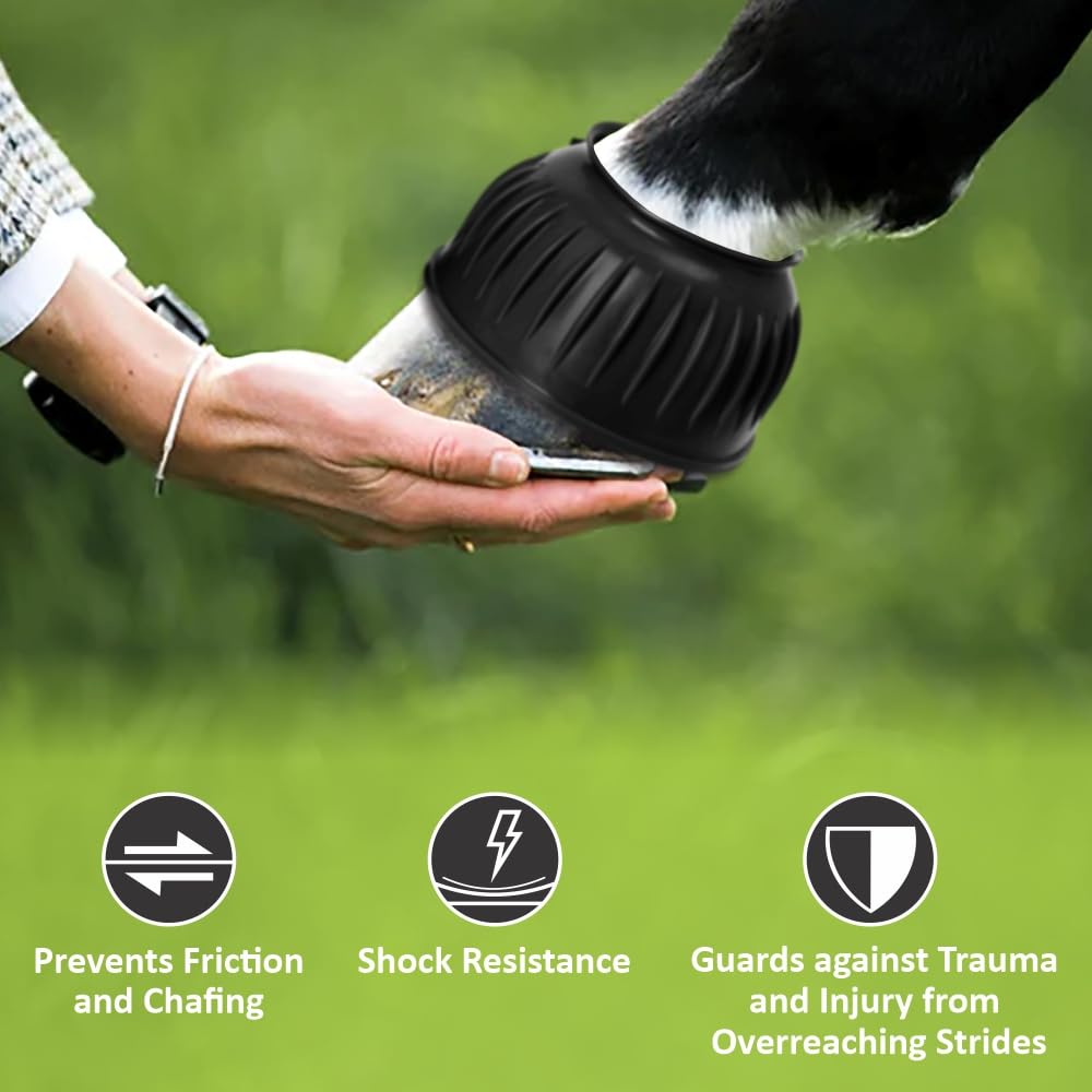 HILASON Western Horse gomma PVC coste doppio gancio e anello Bell Boots Training Protective Shock Absorbing Leg