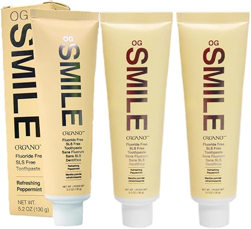 ORGANO OG Smile - Pasta de dientes (3 tubos grandes, 3.5 fl oz cada uno)
