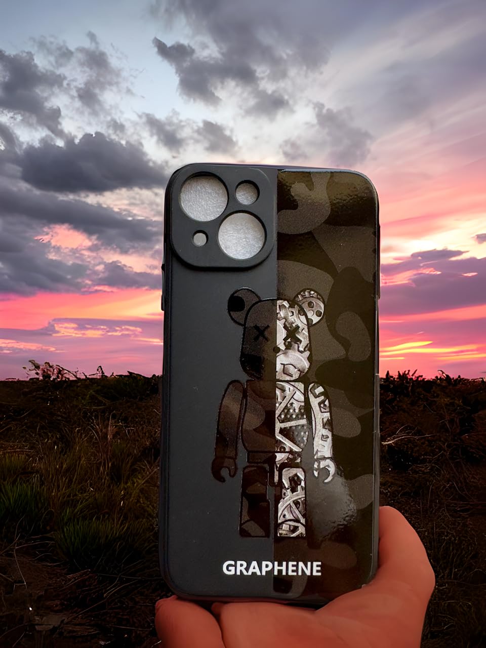 Graphene Iphone 14 Case (Robot bear Black)