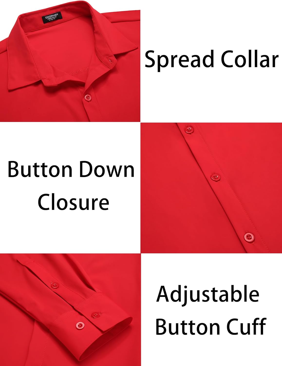 COOFANDY Men's Muscle Fit Dress Shirts Wrinkle-Free Long Sleeve Casual Button Down Shirts - Image 6
