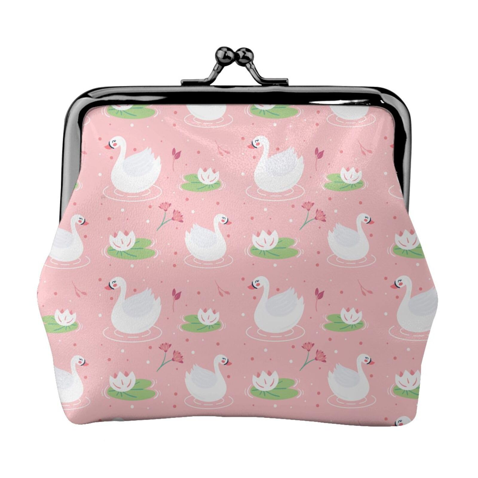 白鳥のがま口ポーチ