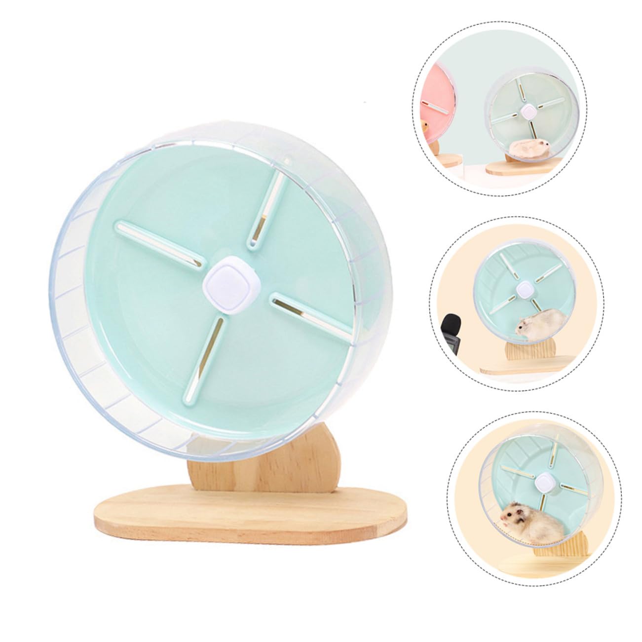 NOLITOY Rueda Silenciosa para Hámster y Chinchilla Base Estable Juguete de Ejercicio para Pequeños Roedores para Fortalecer Músculos y Bienestar Diario