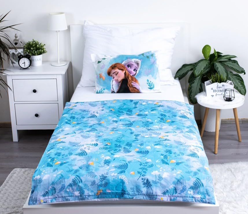 Jerry Fabrics Children's Bed Linen 100 x 135 cm Toddler Baby Bed Bedding Set Cotton Duvet Cover Oeko-Tex Standard for Frozen Anna Elsa Olaf Sven Kristoff - Image 3