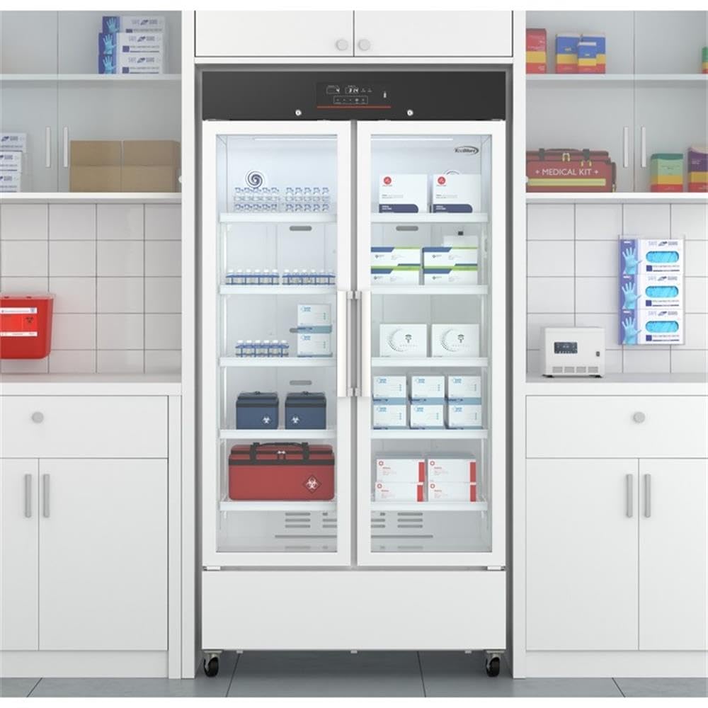 Pemberly Row 27 Cu. Ft. Medical Vaccine Refrigerator, Digital Temperature Control, Multi-Level Alarms, Durable Pcm And Steel, 2 Glass Locking Doors, 10 Adjustable Shelves, Freestanding Lab Storage on Fridge.com - View 5