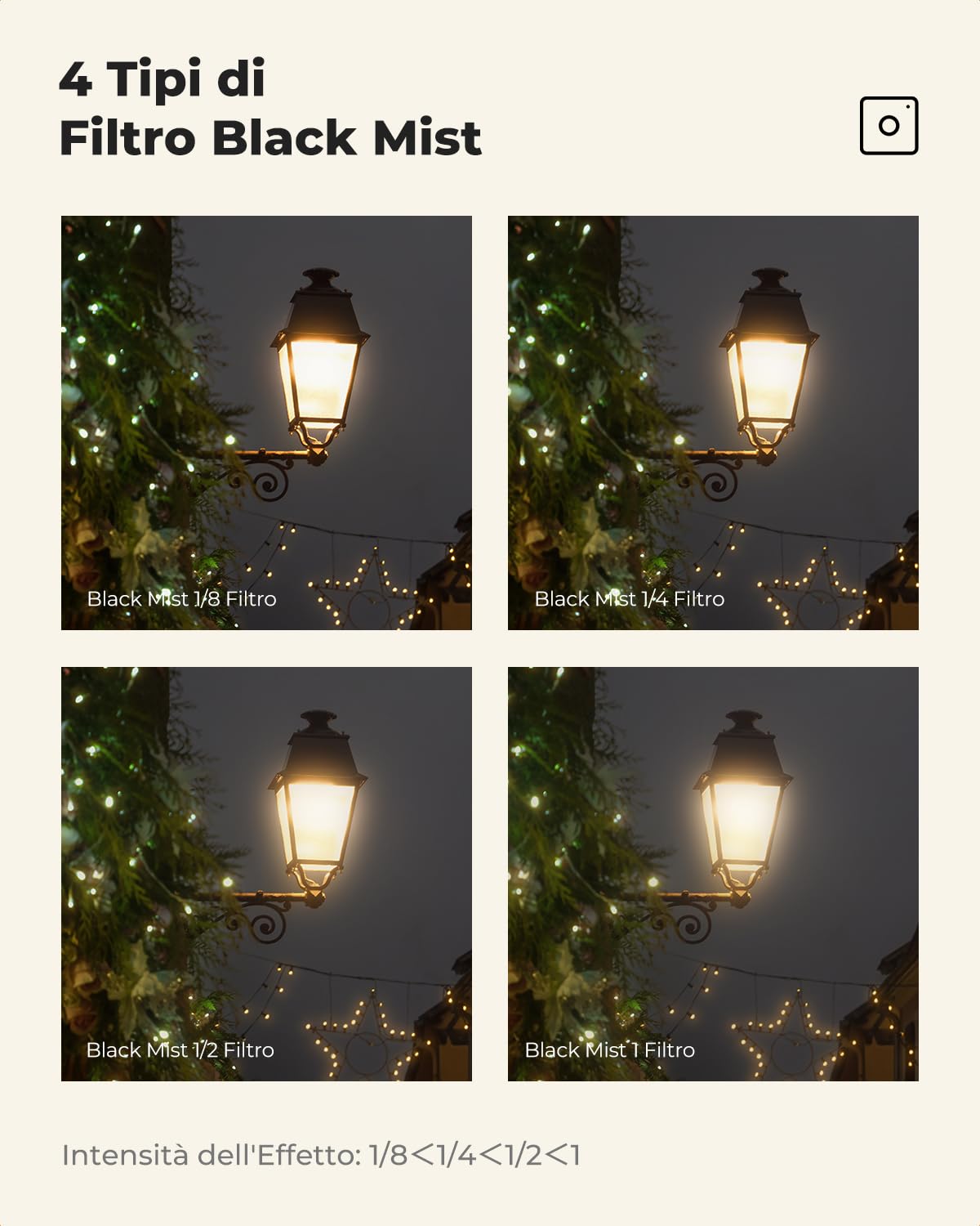 K&F CONCEPT Nano-Klear 52mm Filtro Black Diffusion 1/4, Filtro Black Mist 1/4 Ultrasottili in Vetro Ottico con Nano Rivestimento con 3Pcs Panno di Pulizia
