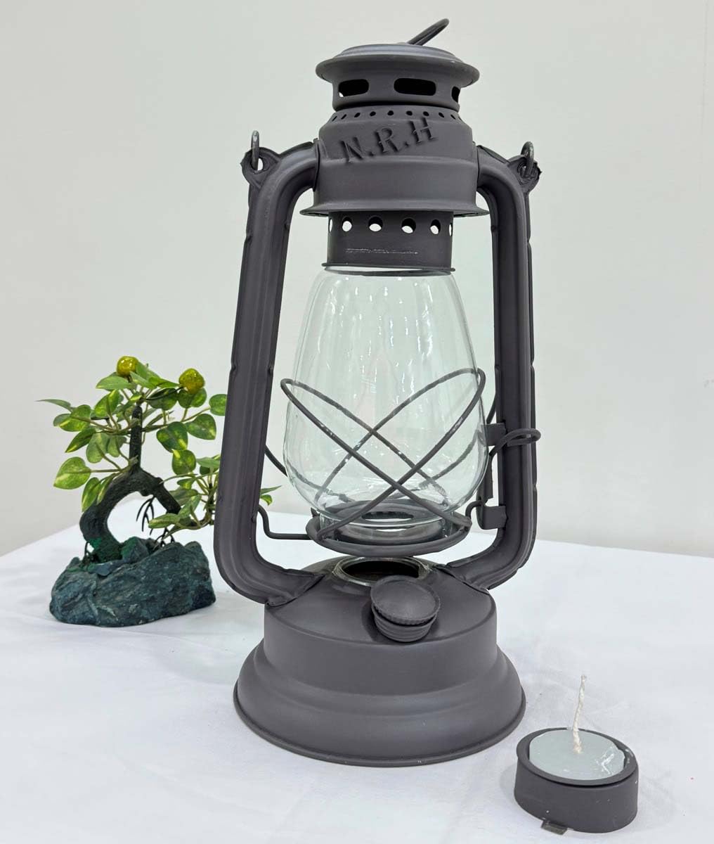 Lanterne décorative en verre | Centre de table rustique pour intérieur et extérieur pour maison, mariage, ferme | 30,5 cm
