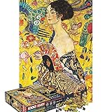 BUSCBEAR Gustav Klimt Museum Art Puzzle 1000 Pieces for Adults Lady with Fan Oil Painting Collection...
