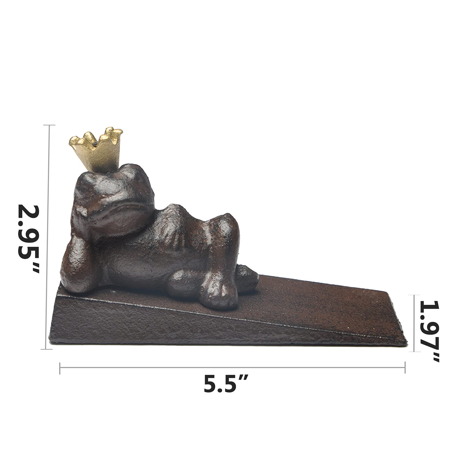 BOOMLATU Cast Iron Frog Lying Door Stopper Decorative,Antique Style Cute Door Stops for Home, Office and Garden Farmhouse (Frog)