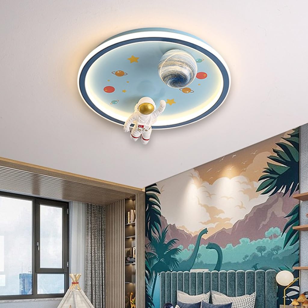 LED-Deckenleuchte Mit Ventilator Modern Deckenventilator Mit Beleuchtung Kreativ Astronaut Jungen Und Mädchen Zimmer Licht Mit Fernbedienung Schlafzimmer Decke Kindergarten Beleuchtung