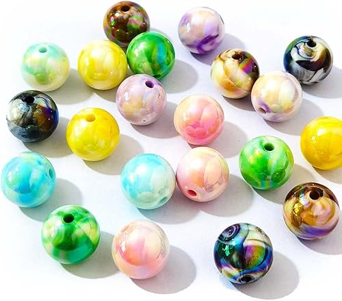 Mixto Lots Brillante AB Color Acrílico Cuentas DIY Beading Hairband Pulseras Collar Artesanía Embelishment (colores mezclados - leche)