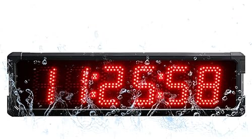 YZ Reloj digital impermeable de 6 pulgadas de una o doble cara para exteriores, pantalla grande, reloj de carreras LED, cronómetro para eventos de