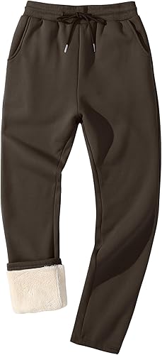 Flygo Men's Fleece Lined Sherpa Sweatpants Winter Warm Pants Jogger Lounge Athletic Pant with Pockets