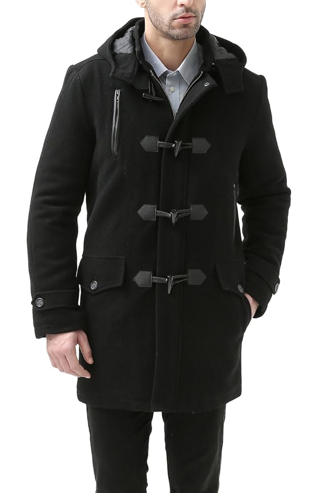 ジャケット・アウター NEIGHBORHOOD C-COAT Duffel coat BGSD Men's Tyson Wool Blend Leather Trimmed Toggle Coat