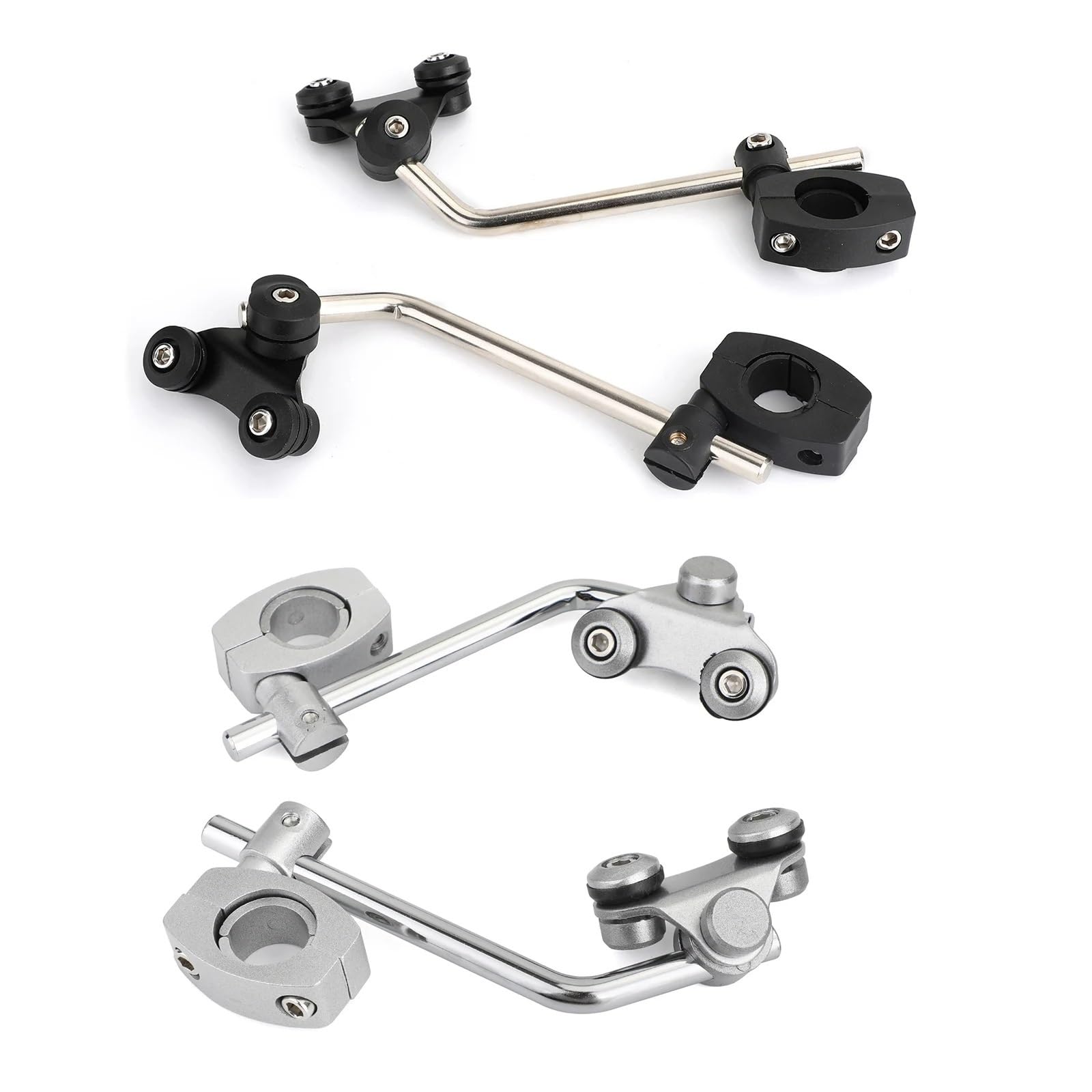 Moto Pare-Brise Avant Support Montage Pare-Brise Guidon Moto Universel 7/8" 22 Mm Déflecteurs Vent Moto(Noir)