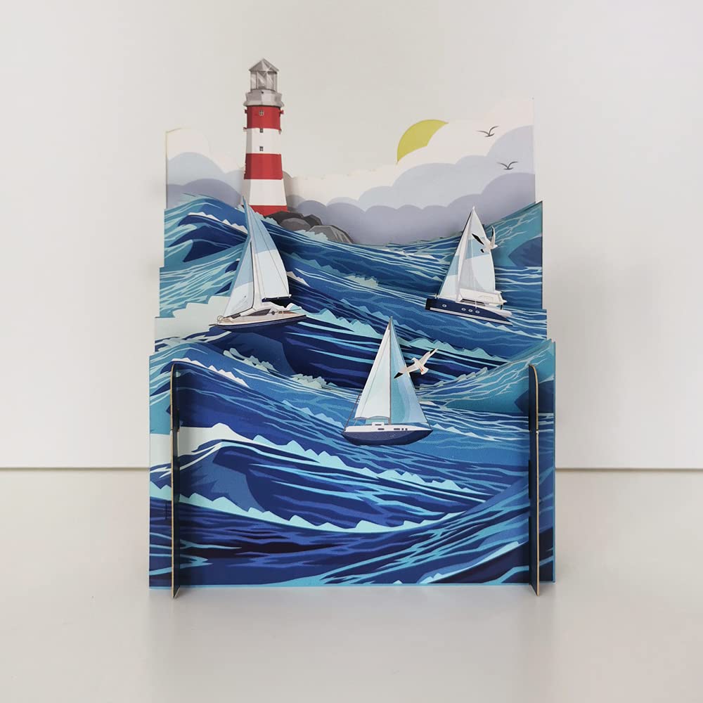 Alljoy Design 3-D Pop Up Stacks Card - SAILBOATS