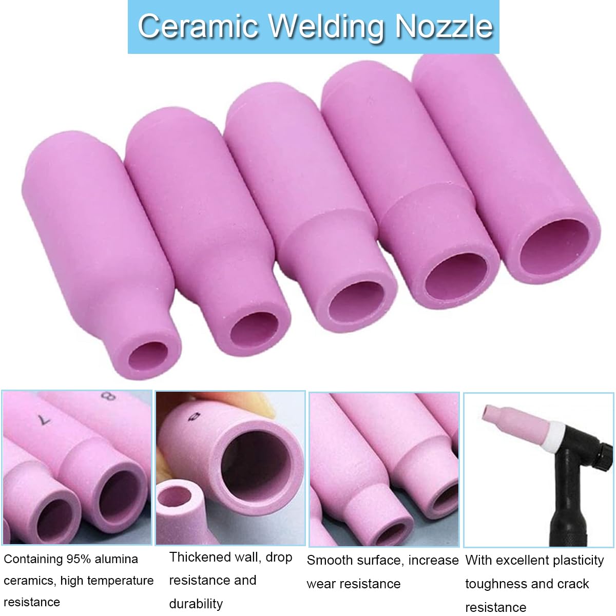 EATBALE For TIG Torch Consumables Accessories Kit for TIG Welding Torch QQ300 PTA DB SR WP 17 18 26, Collet Body, Collet - Image 3