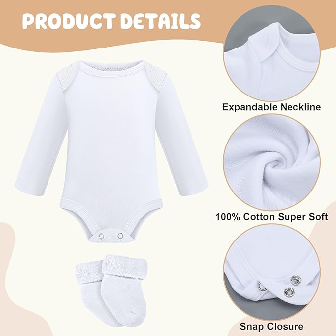 Pack 5 Bodies Manga Larga Prematuro Algodón miniatura 4