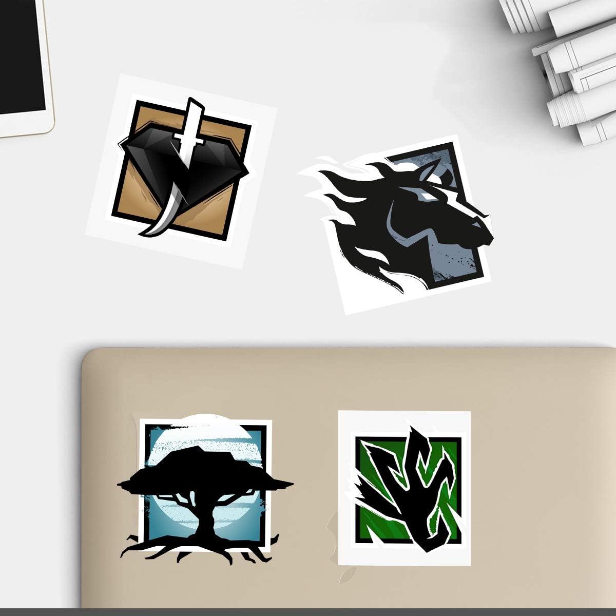 56 PCS Game Rainbow Six Siege R6 R6s Operators Stickers for Laptop Stickers Motorcycle Bicycle Skateboard Luggage Decal Graffiti Patches Stickers for No-Duplicate Sticker Pack