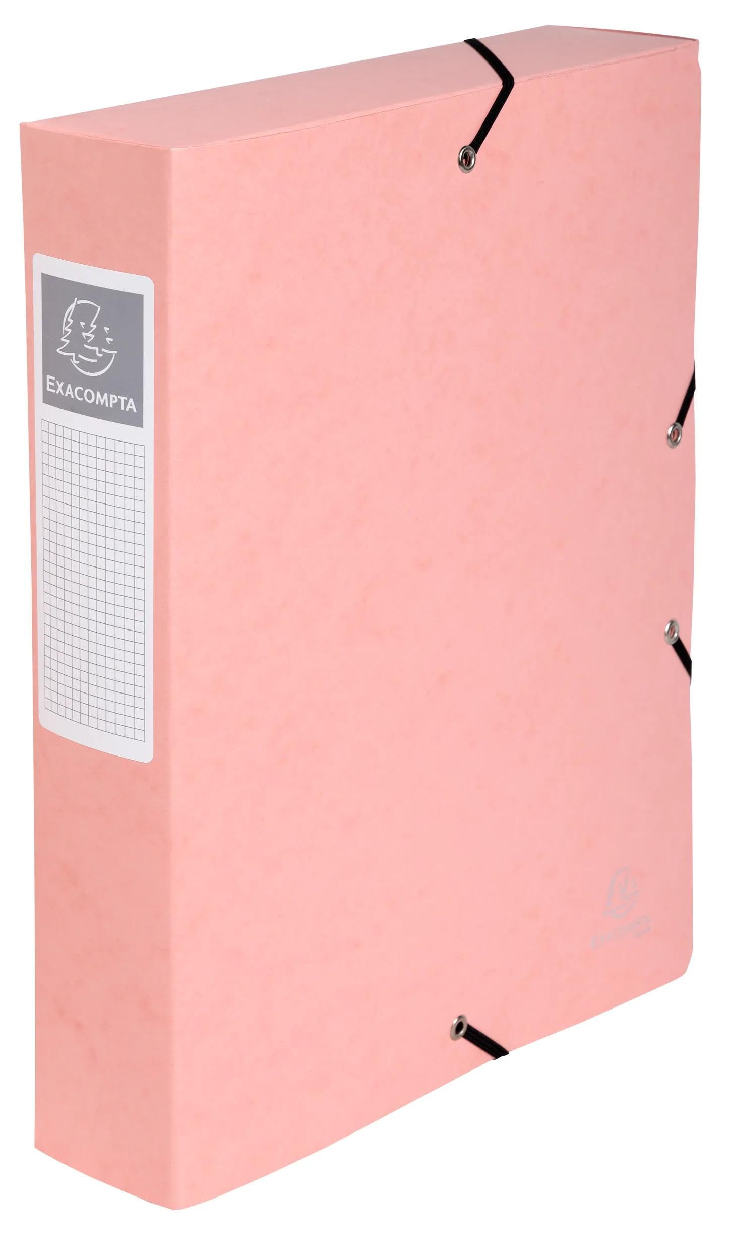 Exacompta - Rif. 59570E - 8 scatole per documenti Aquarello, dorso 6 cm, in carta lucida 600 g/m2, dimensioni 25 x 33 cm, per documenti A4, consegnate montate