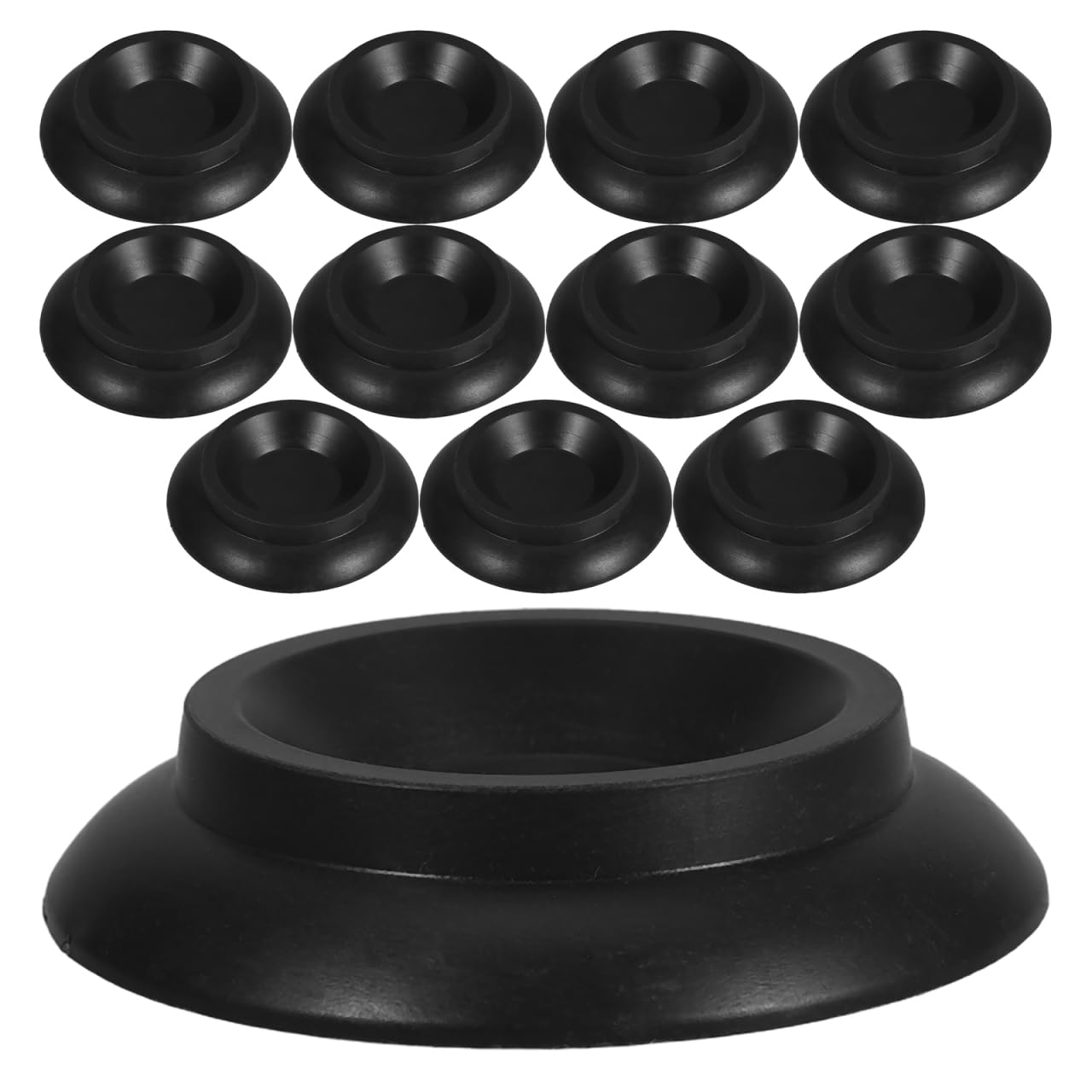 Tofficu 12Pcs Anti-Slip Rubber Feet Pads – Shock Absorbing Piano Leg Stabilizers for Refrigerator Freezer Furniture Protection and Noise Reduction (Black)