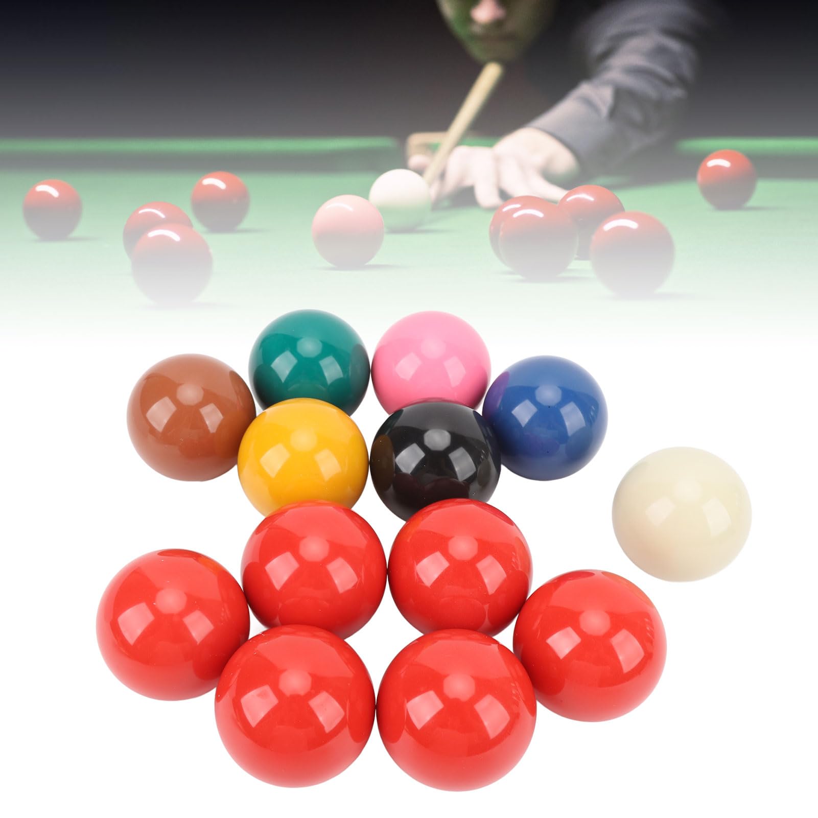Jeu de Boules de Snooker 52,5 mm 13 Pièces, Balles de Snooker en Résine Professionnelles