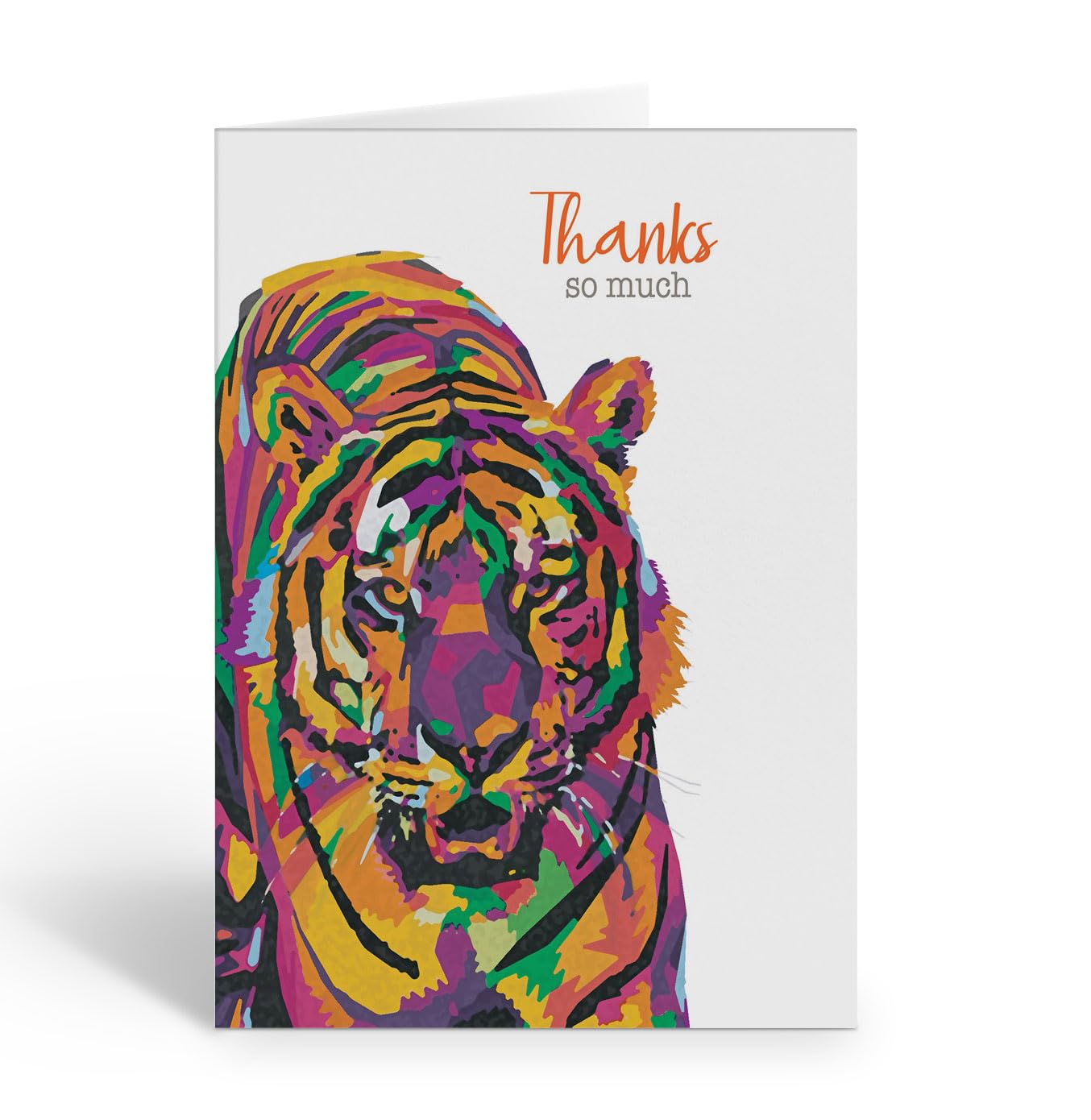 Stonehouse Collection | Artistic Tiger Note Cards | Colorful Wildlife Greeting Cards | 10 Card Pack | 4.25 x 5.5 (Tiger)